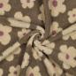 Preview: 0,5 MTR. ♥ DAISIES FLOWER TEDDY TAUPE BEIGE  ♥