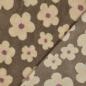 Preview: 0,5 MTR. ♥ DAISIES FLOWER TEDDY TAUPE BEIGE  ♥