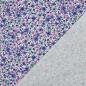 Preview: 0,50 MTR. ♥ LITTLE FLOWER GARDEN FLIEDER  DUSTY BLUE - JERSEY ♥