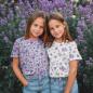 Preview: 0,50 MTR. ♥ LITTLE FLOWER GARDEN FLIEDER  DUSTY BLUE - JERSEY ♥