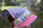 Preview: 1 MTR. ♥Jeans Band mit Spitze / gepunktet / Hellblau mit dunkler Spitze - 25mm♥