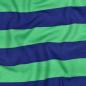 Preview: 0,5 MTR. XL STREIFEN ROYAL BLAU / GRÜN - SOFT SWEAT