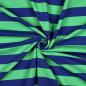 Preview: 0,5 MTR. XL STREIFEN ROYAL BLAU / GRÜN - SOFT SWEAT