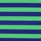 Preview: 0,5 MTR. XL STREIFEN ROYAL BLAU / GRÜN - SOFT SWEAT