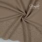 Preview: 0,5 MTR. ♥ MUSSELIN BORDÜREN STICKEREI CIRCLES - SAND - 100% Baumwolle ♥