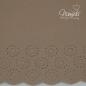 Preview: 0,5 MTR. ♥ MUSSELIN BORDÜREN STICKEREI CIRCLES - SAND - 100% Baumwolle ♥