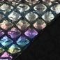 Preview: 0,5 MTR. ♥ ABGESTEPPTER JACKENSTOFF FOIL RAINBOW ♥