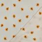 Preview: RESTSTÜCK 0,90 MTR. ♥ MUSSELIN GESTICKTE SoNNENBLÜMCHEN NATUR ♥