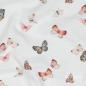 Preview: 0,5 MTR. ♥ PASTELL BUTTERFLYS SCHMETTERLINGE MUSSELIN - DouBLE GAUZE ♥
