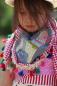 Preview: 1 MTR. ♥ HIPPIE QUASTE - ECRU - PiNK-BLau-RoT-GRüN♥