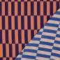 Preview: 0,5 MTR.♥ VISKOSE ECOVERO BLUSH LINES NAVY/ORANGE ♥