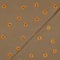 Preview: 0,5 MTR. ♥ MUSSELIN GESTICKTE SoNNENBLÜMCHEN BEIGE ♥