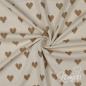 Preview: 0,50 MTR.  ♥ WEICHER FEINSTRICK JACQUARD MIT LUREX HERZEN - NATURAL ♥