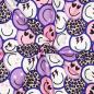 Preview: 0,5 MTR. ♥ LEO SMILEY LILA - FRENCH TERRY ♥