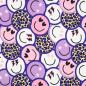 Preview: 0,5 MTR. ♥ LEO SMILEY LILA - FRENCH TERRY ♥