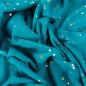 Preview: 0,50 MTR. ♥ GOLDEN BLUSH FOIL PETROL JERSEY ♥