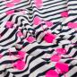 Preview: 0,50 MTR. NEON CHERRY PINK - NAVY STRIPES - FRENCH TERRY