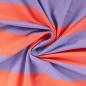 Preview: 0,50 MTR. XL STREIFEN LILA ORANGE - FRENCH TERRY
