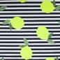 Preview: 0,50 MTR. NEON ZITRONEN - NAVY STRIPES - FRENCH TERRY