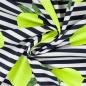 Preview: 0,50 MTR. NEON ZITRONEN - NAVY STRIPES - FRENCH TERRY