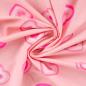 Preview: 0,50 MTR. GLITZER HEARTS ROSA SOFT SWEAT FRENCH TERRY