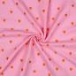 Preview: 0,5 MTR. ♥ MUSSELIN GESTICKTE ROTE HERZEN - ROSE ♥