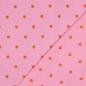 Preview: 0,5 MTR. ♥ MUSSELIN GESTICKTE ROTE HERZEN - ROSE ♥