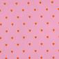 Preview: 0,5 MTR. ♥ MUSSELIN GESTICKTE ROTE HERZEN - ROSE ♥