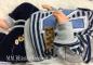 Preview: 0,5 MTR. ♥ BREITCORD BAUMWOLLJERSEY - NAVY - ELASTISCH ♥