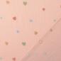 Preview: 0,5 MTR. ♥ MuSSELIN GESTICKTE PASTELL HERZCHEN ROSE ♥