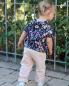 Preview: RESSTÜCK 1,30 MTR.  ♥ AQUARELL SUMMER FLOWERFIELD DARK NAVY JERSEY