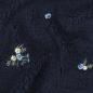 Preview: 0,5 MTR. ♥ TEDDY GESTICKTE BLÜMCHEN NAVY ♥