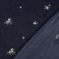 Preview: 0,5 MTR. ♥ TEDDY GESTICKTE BLÜMCHEN NAVY ♥