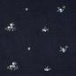 Preview: 0,5 MTR. ♥ TEDDY GESTICKTE BLÜMCHEN NAVY ♥