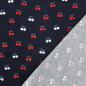 Preview: 0,5 MTR. ♥ WEICHER BABY FEINCORD KIRSCHEN FOIL NAVY ♥