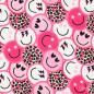 Preview: 0,5 MTR. ♥ CRAZY SMILEY PINK - FRENCH TERRY ♥