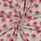 Preview: 0,5 MTR. ♥ RIPPSTRICK RETRO BLOOM DAISIES PINK JERSEY  ♥