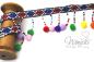 Preview: 1 MTR. PERLENBORTE MIT BOMMELN & INCA WEBBAND BLau/RoT/SILBER