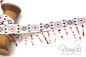 Preview: 1 MTR. INCA WEBBAND MIT PERLEN RoSE/HeLLBLAU/SCHWaRZ