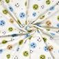 Preview: 0,50 MTR. ♥ SMILEY COLOURFUL BLAU JERSEY ♥