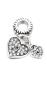Preview: 1 Stück ♥ Metall Schiebeperle mit Herzanhänger - Silber -8mm ♥