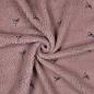Preview: 0,5 MTR. ♥ TEDDY GESTICKTE BLÜMCHEN MAUVE ♥
