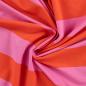 Preview: 0,50 MTR. XL STREIFEN ORANGE ROSA - FRENCH TERRY