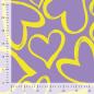 Preview: 0,50 MTR. NEON HEARTS HELL LILA SOFT SWEAT FRENCH TERRY