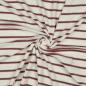Preview: 0,5 MTR. ♥ FROTTEE STREIFEN ECRU/MAUVE ♥