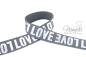 Preview: 1 MTR. LOVE GuMMIBAND GRau - 4cm