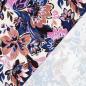 Preview: 0,5 MTR. AUTUMN BLOOMS NATUR/LILA - FRENCH TERRY