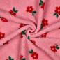 Preview: 0,5 MTR. ♥ TEDDY KUSCHEL DAISY BLÜMCHEN ROSA ♥