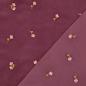 Preview: 0,5 MTR. ♥ WEICHER BABY FEINCORD BROMBEERE/BEERE GESTICKE BLÜMCHEN ♥