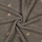Preview: 0,5 MTR. ♥ TEDDY GESTICKTE BLÜMCHEN GRAU ♥